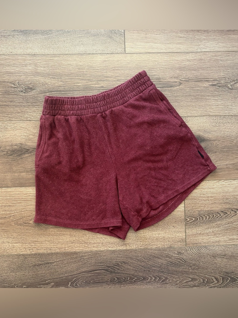 Gilly Hicks Elastic-Waist Maroon Terry-cloth Lounge Shorts Small